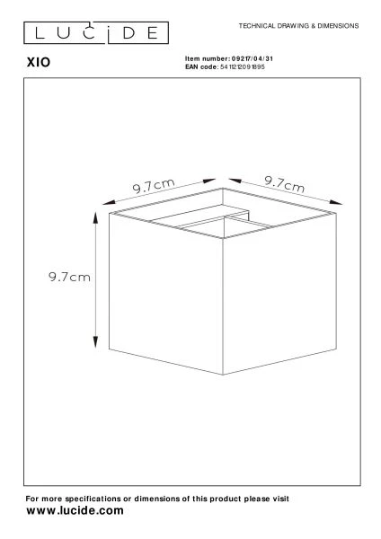 Lucide XIO - Wall light - LED Dim. - G9 - 1x4W 2700K - Adjustable beam angle - White - technical